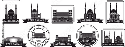 Azerbaijan set. Isolated Azerbaijan on white background