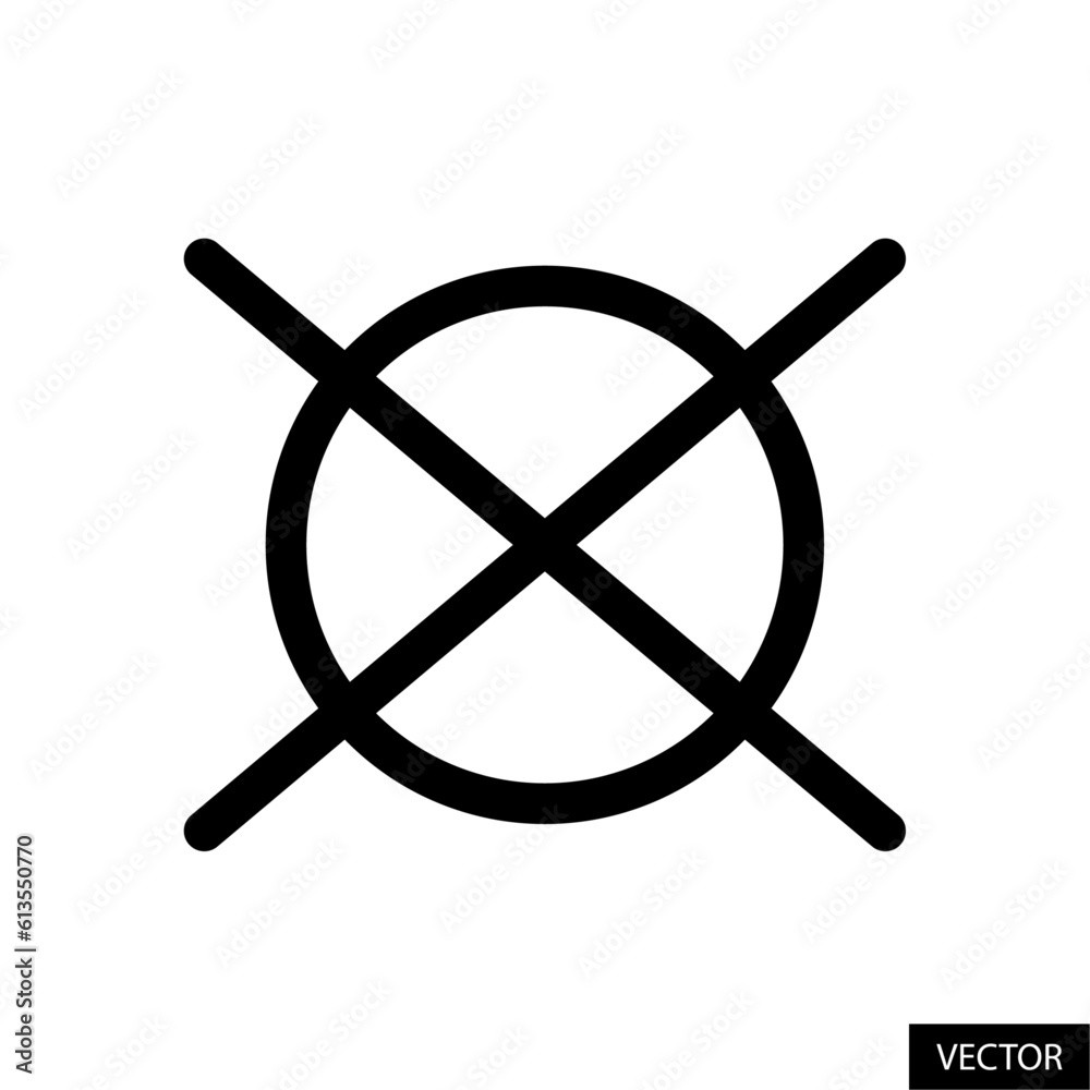 Do not dry clean, no dry cleaning laundry symbol vector icon in line