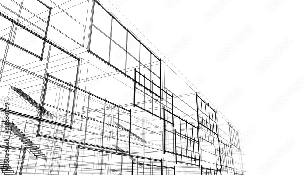 Modern building architecture 3d illustration Modern building architecture 3d illustration