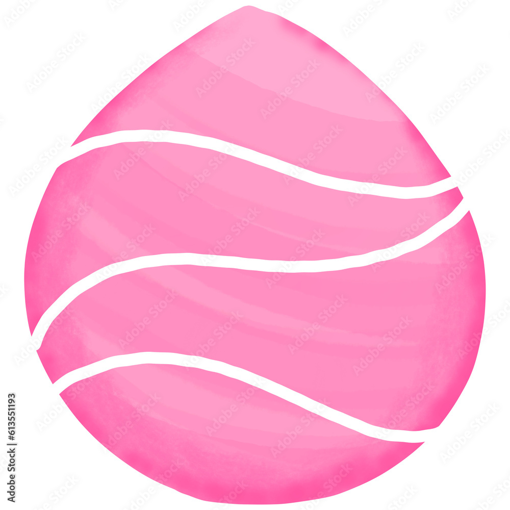 Single dark pink easter egg with curl line