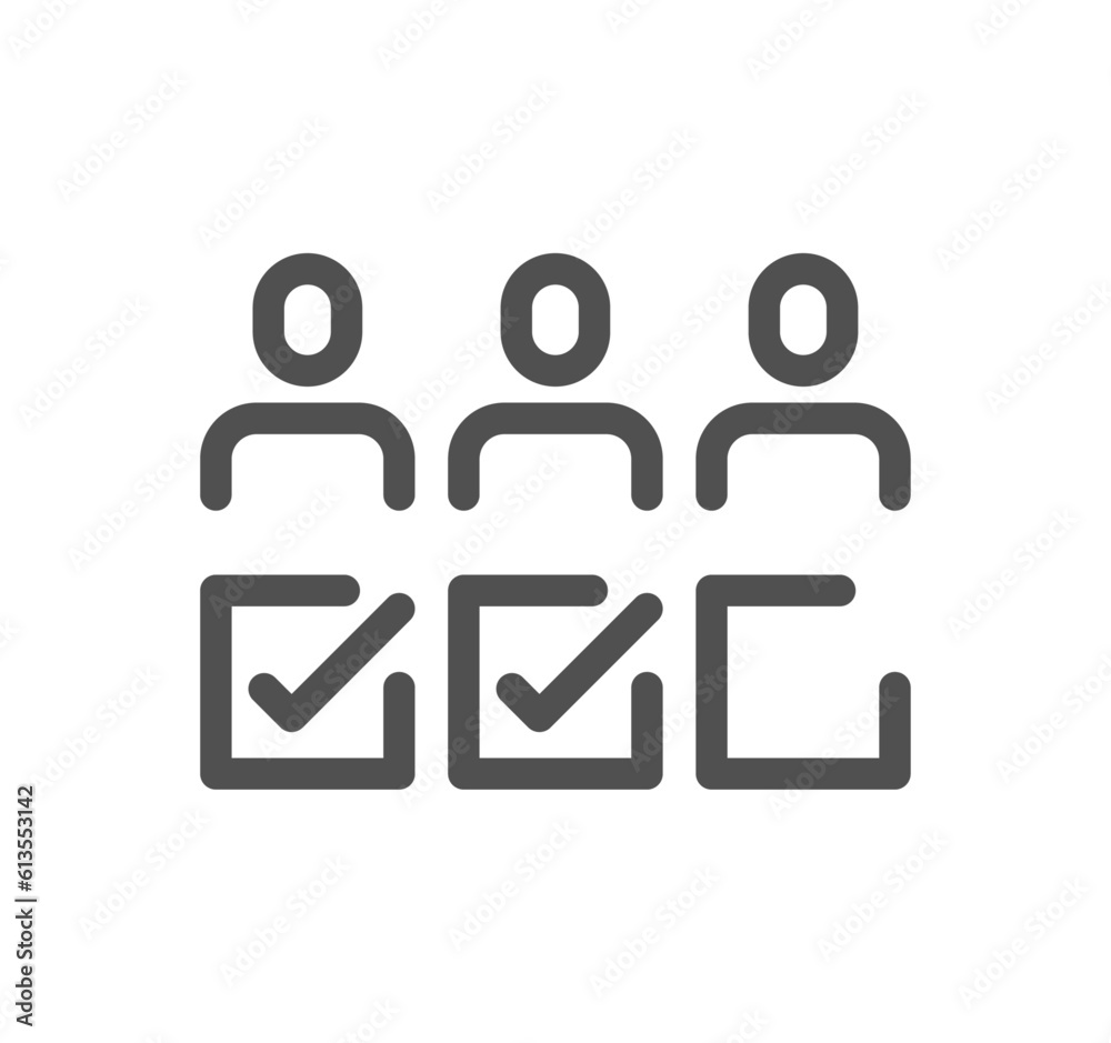 Team work related icon outline and linear vector.