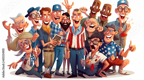 Patriotic Pops  Fun-filled Illustration for Father s Day and Independence Day