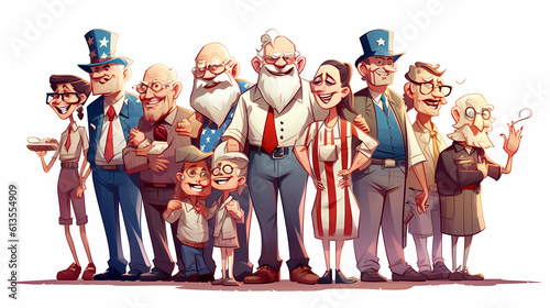 Patriotic Pops  Fun-filled Illustration for Father s Day and Independence Day