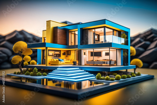Photo generative Ai of 3D miniature luxury house  © Fernandha theori