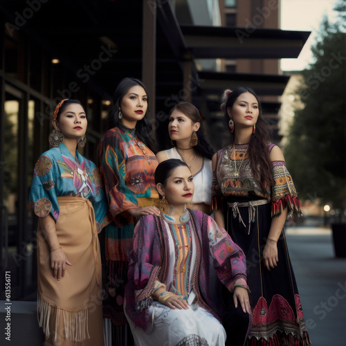 portrait of a colorfull native american, generative ai