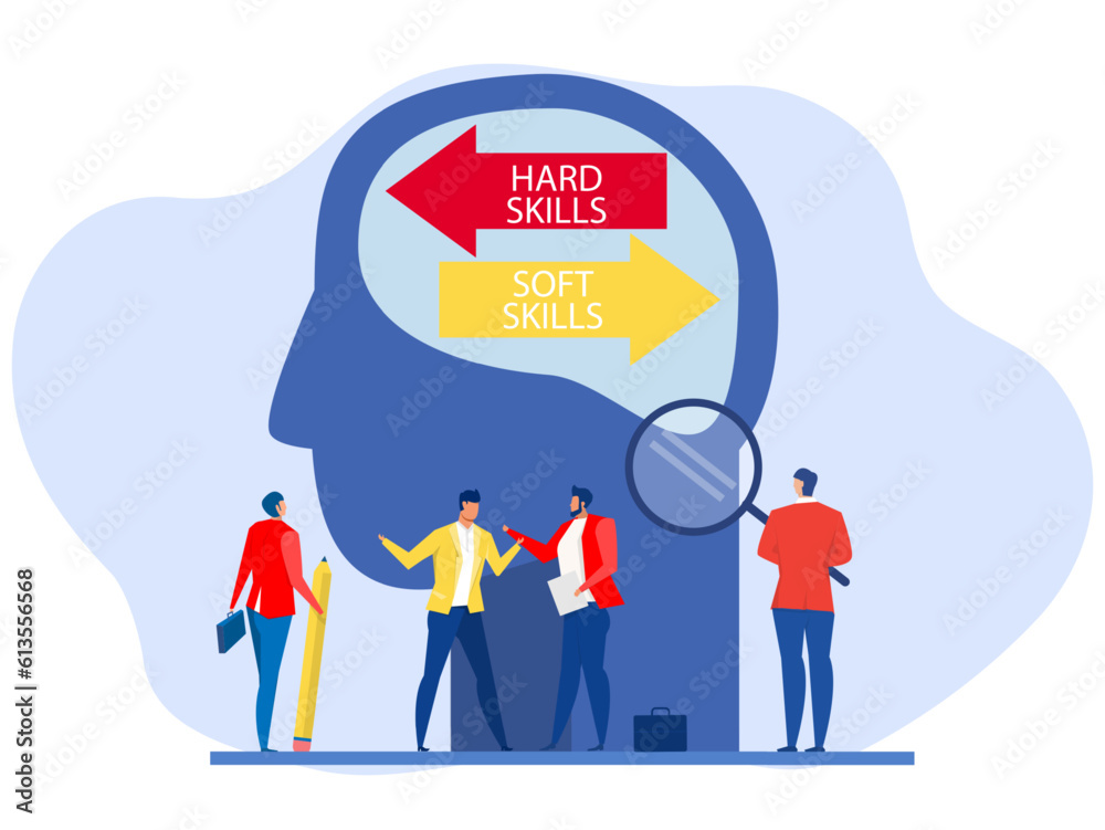 businessman Office Workers Communication, Hard VS Soft Skills Concept ...