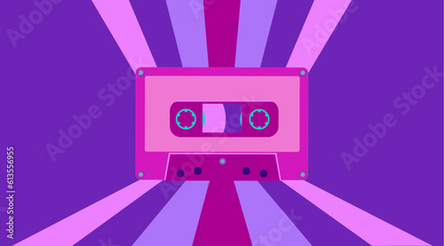 pink and purple Cassette Mix Tape Summer Retro