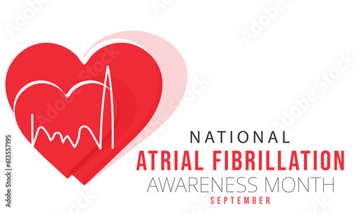 National Atrial fibrillation awareness month. background, banner, card, poster, template. Vector illustration.