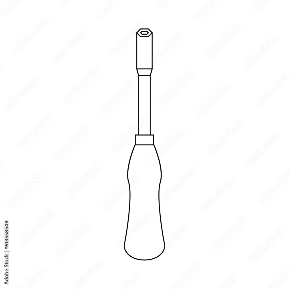 モノクロのイラスト_ビット用ドライバーハンドル_ロング モノクロのイラスト_ビット用ドライバーハンドル_ロング