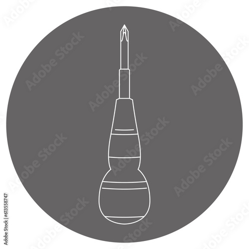 グレーバックのイラスト_ボールグリップ_プラスドライバー