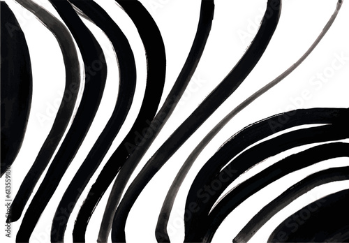 Modern fashionable stylized zebra print. Handmade gouache and acrylic. Modern fashionable stylized zebra print. Handmade gouache and acrylic. Black curved lines for packaging design, fabric, T-shirt