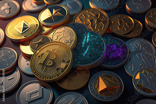 Obraz na płótnie bitcoin,Crypto currency ,coins,Blockchain, Bitcoin Background w salonie