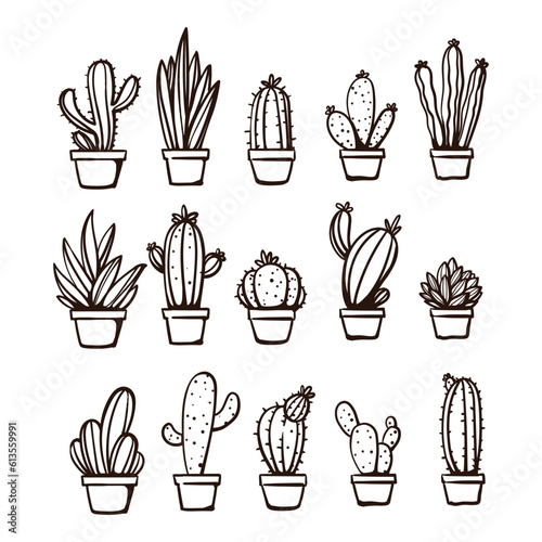 collection of hand drawn cactus © Grind