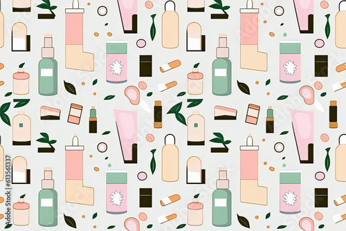 skincare cosmetic illustration pattern