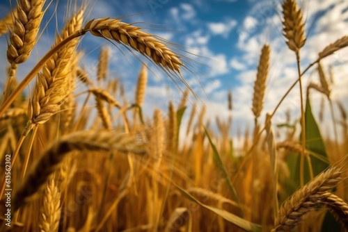 beautiful wheat field in sunset, AI Generative