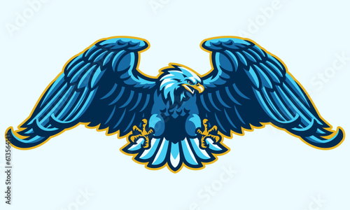 Flying Bald Eagle Mascot Style