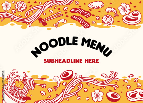Japanese Ramen Restaurant Background Vector Illustration