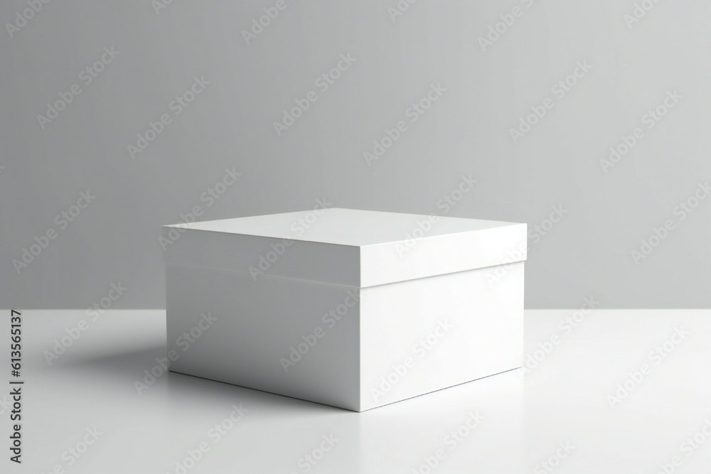 Empty white box mockup on white background Generative AI Empty white box mockup on white background Generative AI
