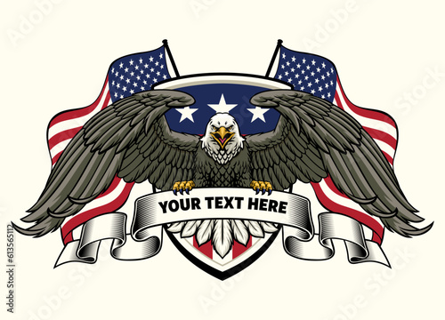 Roaring American Eagle Customizable Ribbon