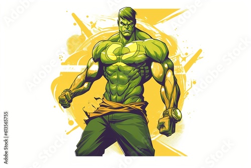 Body builder green and yellow combination
