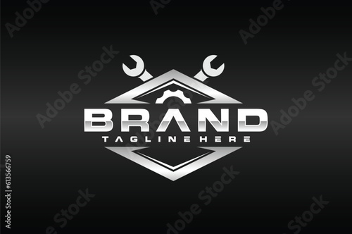 wrench workshop emblem logo