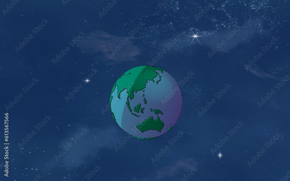 Anime or Webtoon Style: Earth and Galaxy