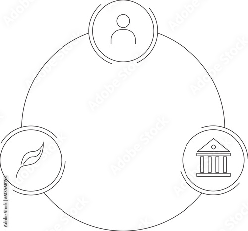 ESG Environmental social and corporate governance icon with adjustable stroke