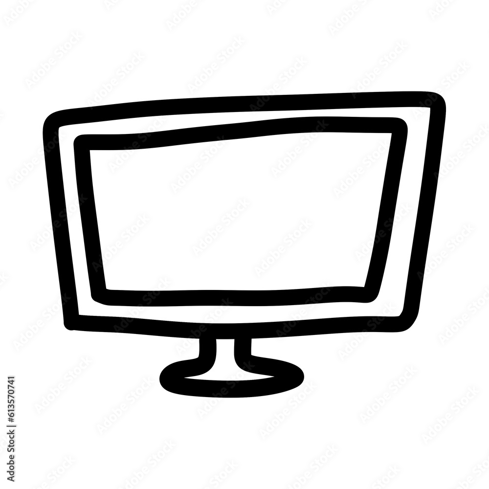Monitor doodle line art Monitor doodle line art