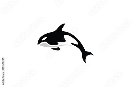 Orca Whale Logo design. orca whale design isolated on white background