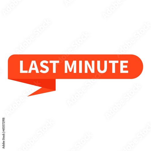 Last Minute In Orange Duo Color And Rounded Rectangle Ribbon Shape For Promotion Announcement
