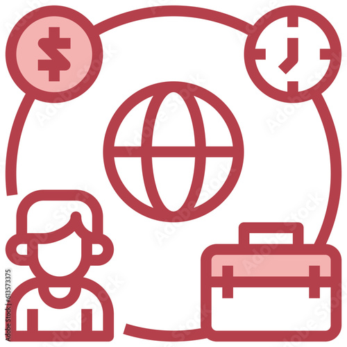 FREELANCING line icon,linear,outline,graphic,illustration