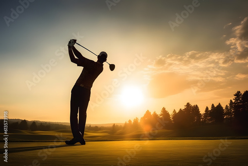 Classic Swing Capture a golfer in mid-swing, showcasing the perfect form and follow-through. Emphasize the fluidity and grace of the motion ai generated art