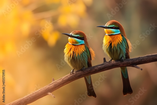 bee eater perched on branch ai generated art