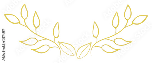  Gold Vintage Leaves And Floral Line Art, Holiday Bokeh Background