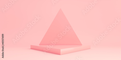 Cuadro en lienzo Product Podium - Pink Triangle Podium, Pink Background