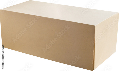 Mockup brown cardboard box isolated on white background © Piman Khrutmuang