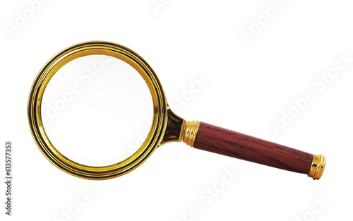 golden magnifying glass translucent background