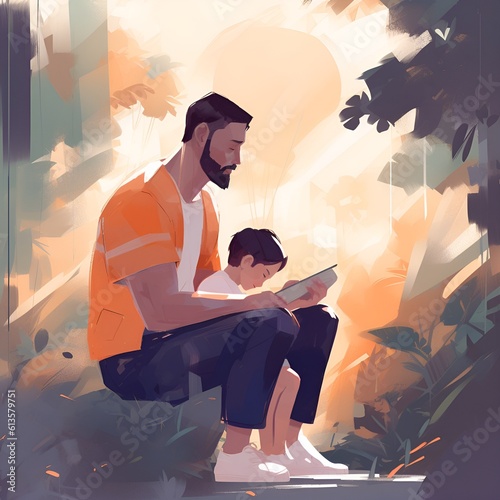 Cherish the bond on Father's Day: Heartwarming image capturing love, support, and special moments shared between fathers and children