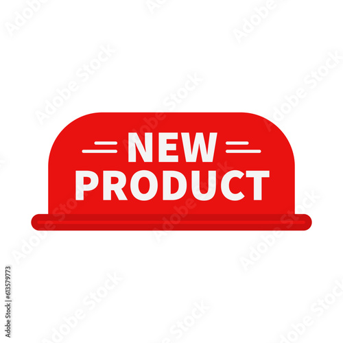 New Product In Red Color And Rounded Rectangle Shape With White Line For Sale Promotion
