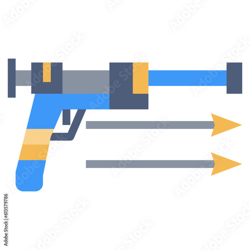 gun line icon,linear,outline,graphic,illustration