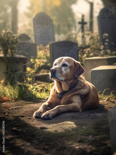 dogs crying in the cemetery