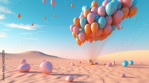 Balloons and celebration concept generative ai