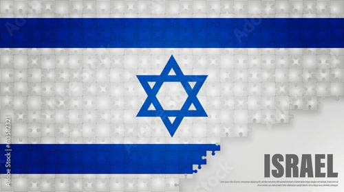 Israel jigsaw flag background.