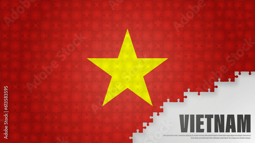 Vietnam jigsaw flag background.