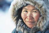 Portrait of Native Alaskan Eskimo Woman, Generative AI