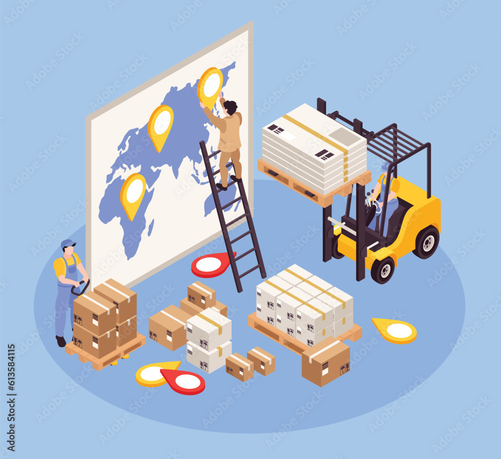 Fototapeta premium World Cargo Isometric Composition