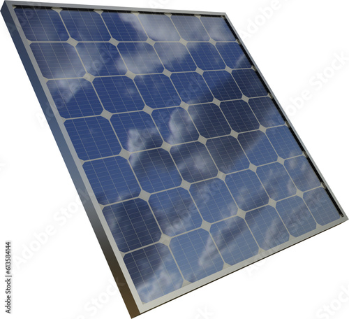 Solar power panel with 45 degree angle. Clean energy and sustainability concept.