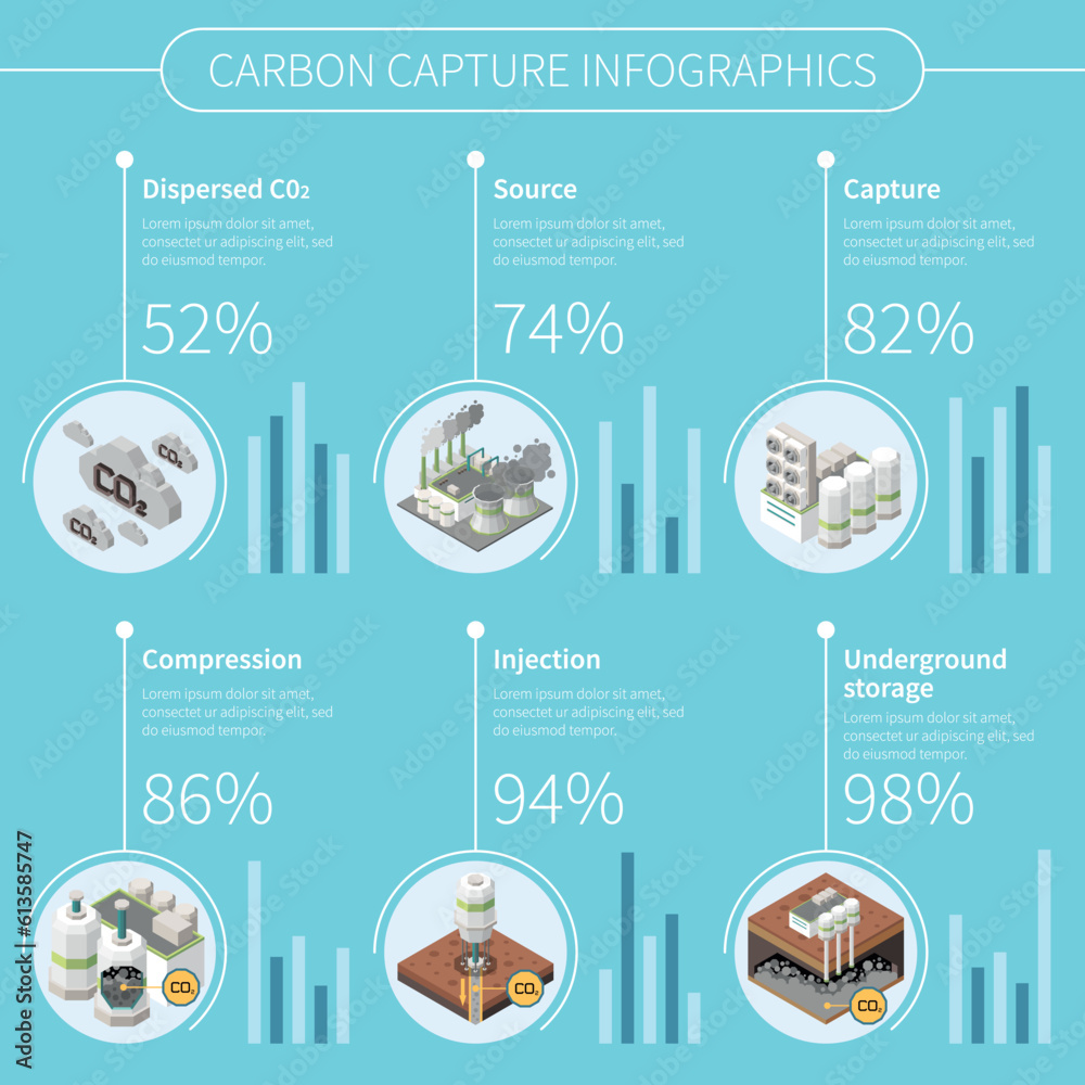 Fototapeta premium Carbon Capture Storage Infographics