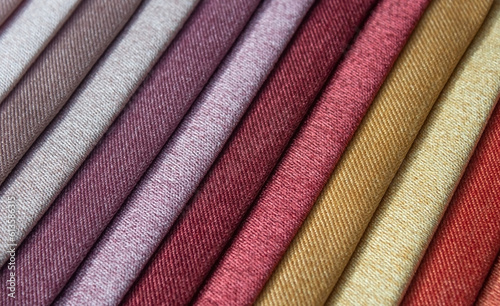 Samples of a test palette of fabrics