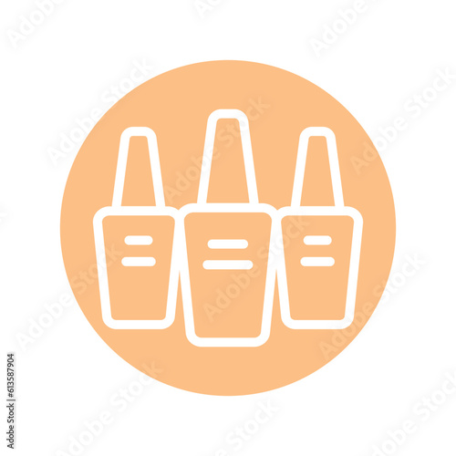 Nail polishes color line icon. Isolated vector element.